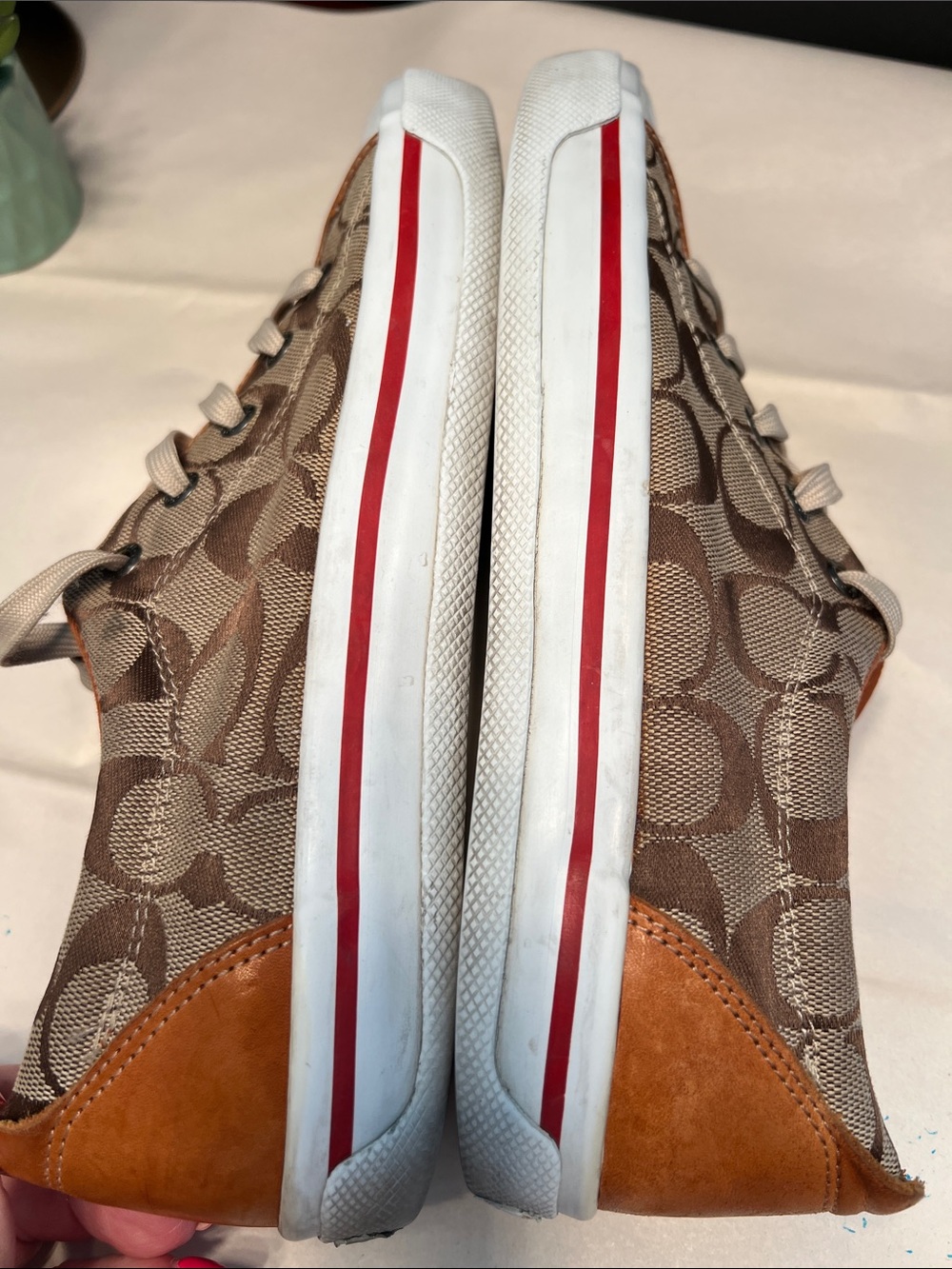 Coach Barrett Signature Canvas Low-Top Sneakers in Brown with Cream Accents - Picture 7 of 8